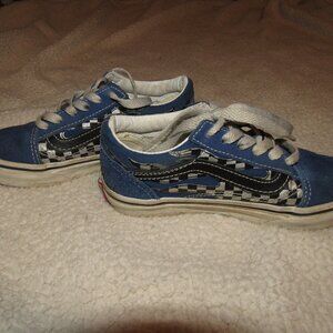 Vans Off the Wall Blue Checkered Shoes Size 12.5 US Kids
